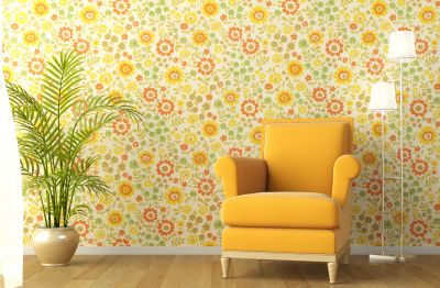 Feature Wall with Bold Wallpaper